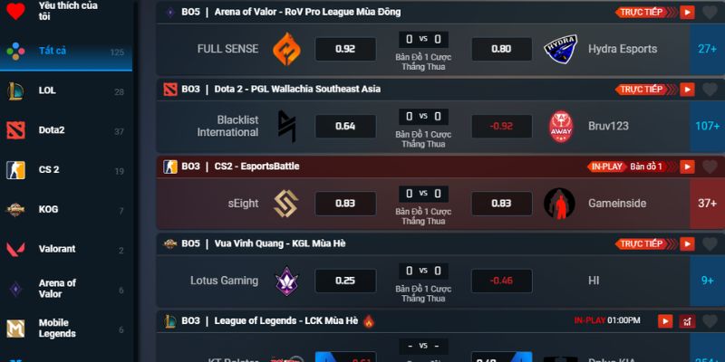 Cược Esport hấp dẫn